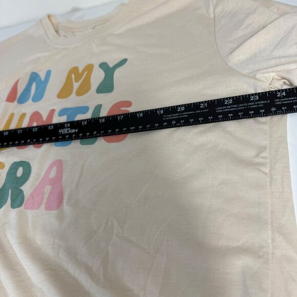 Aunt Tshirt Womens XL Cream 70s Style In My Auntie Era Short Sleeve Crew Neck - Picture 8 of 8